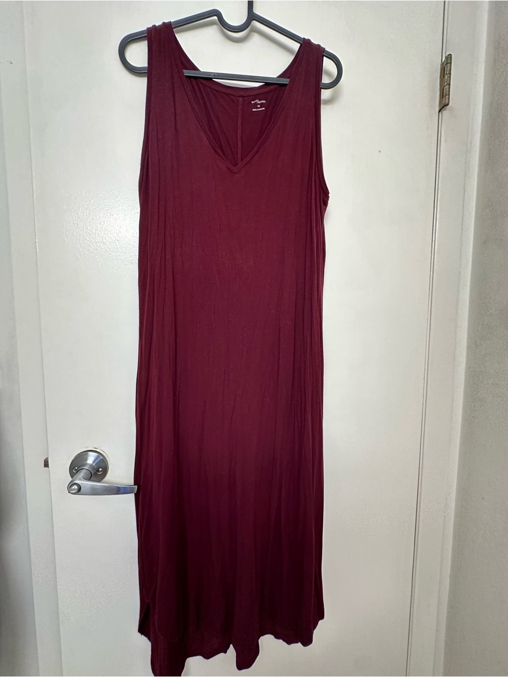 Daily Ritual Sleeveless V-Neck Maxi Dress in Burgundy